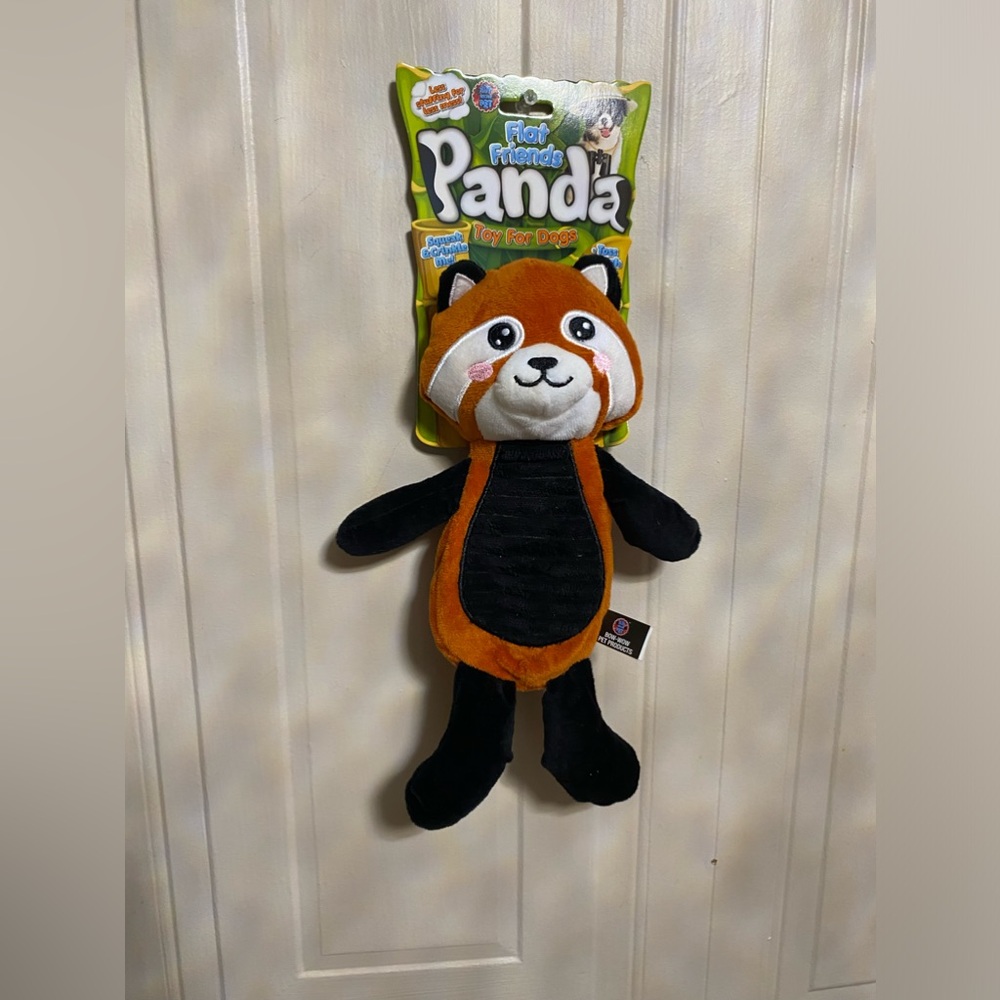 Bow Wow Pet - Flat Friends Panda -  Clinker & Squeaky Dog Toy 12” .